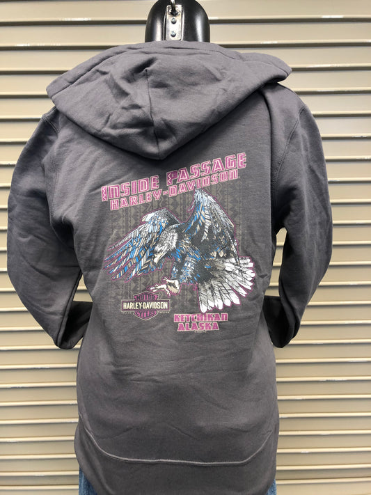 Subtle Eagle Zip Grey